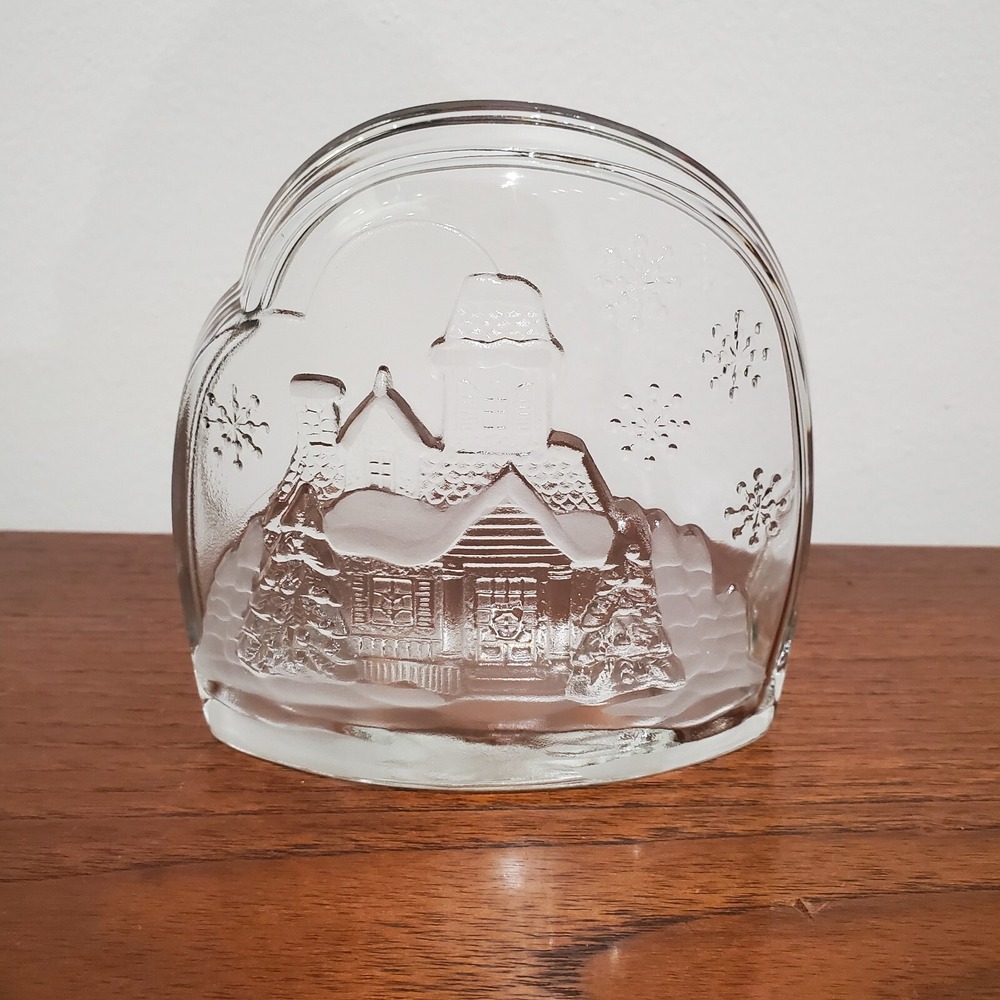 Luminarc Welcome Home"‎ glass tea light holder made in France 1991.